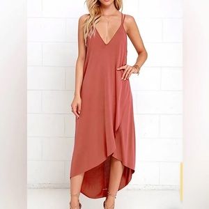 Lush Mood & Melody Washed Red High Low dress